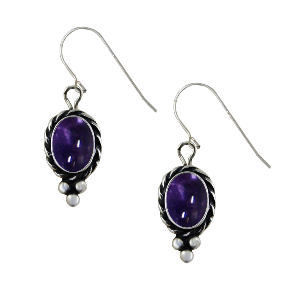 Sterling Silver Little Iolite Gemstone Drop Dangle Earrings